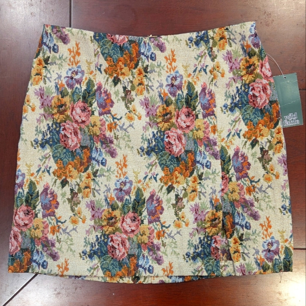 Wild Fable Target Floral Jacquard Tapestry High Waisted Mini Skirt Size 4